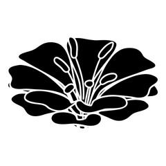 Spring flower icon, simple black style