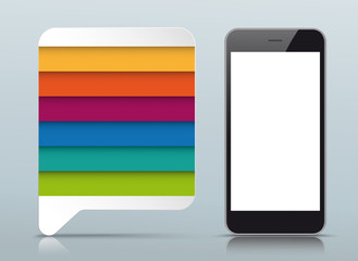 Colored Speech Bubble Gray Mirror 6 Options Smartphone