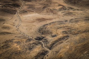 Fototapeta na wymiar The dry river bed of the Numas River, near Mt Brandenburg, Namibia.