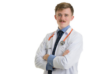 portrait medical doctor on white background