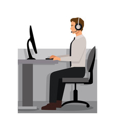 customer service man computer