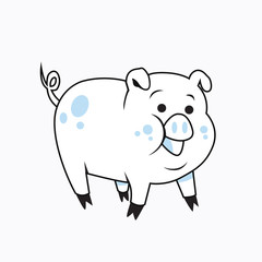 pig character line art