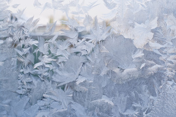 Frozen window, winter background