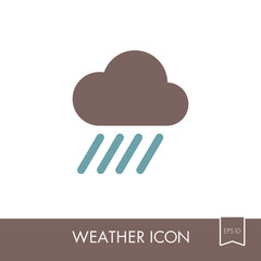 Rain Cloud icon. Downpour, rainfall. Weather