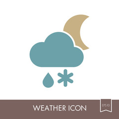 Cloud Snow Rain Moon icon. Weather
