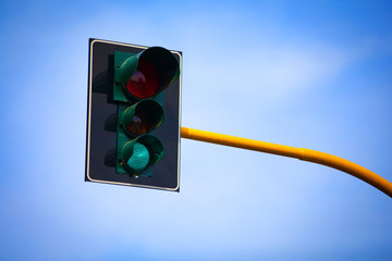 Green illuminated on traffic light