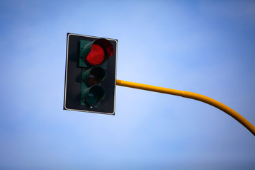 Red illuminated on traffic light