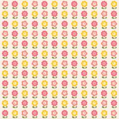 Seamless flowers pattern, cute floral texture, vector illustration.