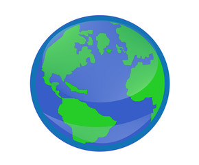 isolated earth on white background 