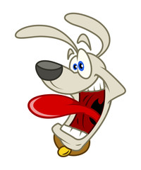 Scared Cartoon Dog Face Expression Vector