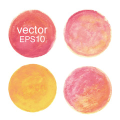 Watercolor circles. Vector illustration.