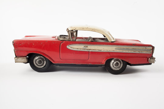 Vintage toy red metal car
