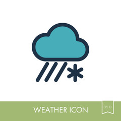 Cloud Snow Rain icon. Meteorology. Weather