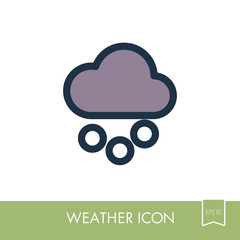 Cloud with Snow Grain icon. Meteorology. Weather