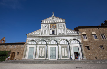 Fototapeta na wymiar FLORENCE (FIRENZE), JULY 28, 2017 - San Miniato al Monte church in Florence (Firenze), Tuscany, Italy.