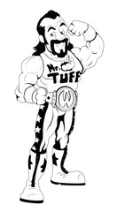 Muscular man - wrestler Vector Character Illustration