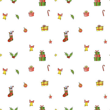 Christmas Doodle Seamless Pattern