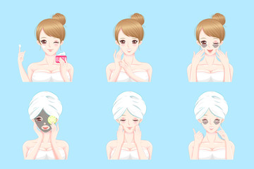 woman with skin care