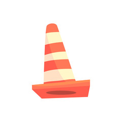 Traffic cone cartoon vector Illustration