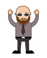 Fashionable Bald Businessman Character