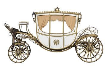 Fototapeta na wymiar vintage carriage isolated on white background