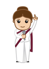 Announcing Cartoon Political Woman