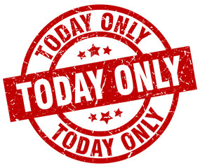 today only round red grunge stamp