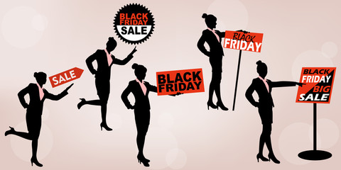 silhouette of business woman