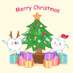 tooth with merry christmas