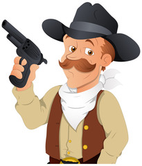 Cowboy - Vector Character Illustration clip-art