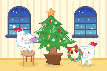 tooth with merry christmas