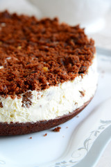 Homemade cake made from sour cream