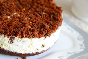 Homemade cake made from sour cream