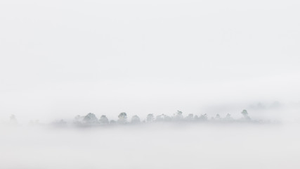 Krajobraz odgórne góry z mgłą w ranku - 171559521