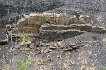 ruins, rocks, stones, architecture, slope, mountain, ancient, inanimate nature, nature, travel, mountaineering, beauty of nature, landscape, severe, gray, brown, plants, tree