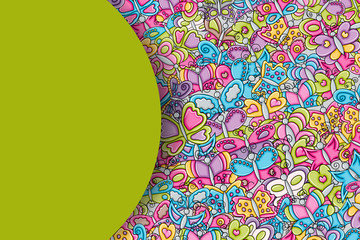 Butterflies summer concept in 3d cartoon doodles background design. Hand drawn colorful vector illustration.