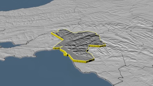Neath Port Talbot - United Kingdom Wales, region extruded. Bumps