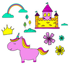 Obraz premium Cute magical unicorn.