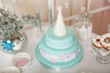 Christmas pastel decorations in a studio