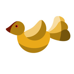 cute yellow bird simple vector picture