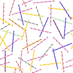 Colorful Striped Drinking Straws Seamless Pattern