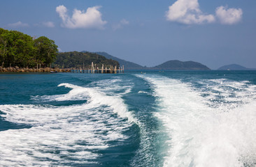 Wake of speed boat