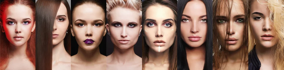 Foto op Aluminium Beauty collage.Makeup beautiful girls © eugenepartyzan