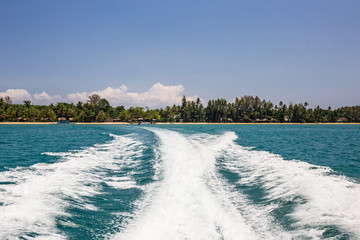 Wake of speed boat
