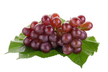 Obraz premium Red grapes isolated on over white background