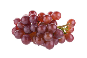 Red grapes isolated on over white background