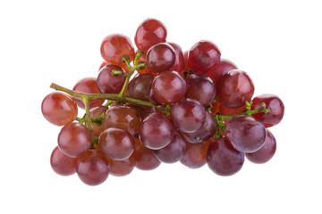 Red grapes isolated on over white background