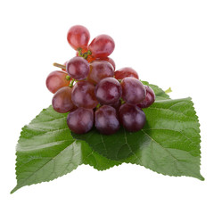 Red grapes isolated on over white background