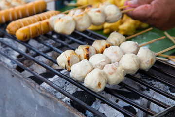 fry meatballs sausages Meatballs skewers