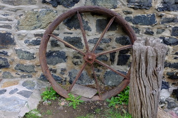 Old rusty wheel.
